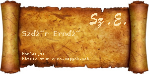 Szür Ernő névjegykártya